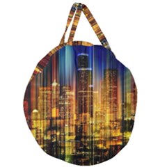 Skyline-light-rays-gloss-upgrade Giant Round Zipper Tote by Jancukart