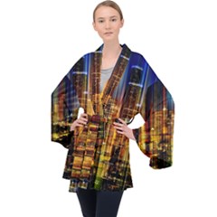 Skyline-light-rays-gloss-upgrade Long Sleeve Velvet Kimono 