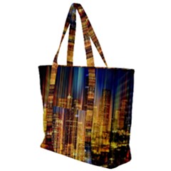 Skyline-light-rays-gloss-upgrade Zip Up Canvas Bag by Jancukart