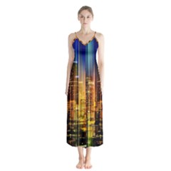 Skyline-light-rays-gloss-upgrade Button Up Chiffon Maxi Dress