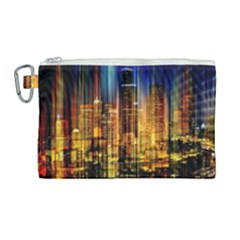 Skyline-light-rays-gloss-upgrade Canvas Cosmetic Bag (large) by Jancukart