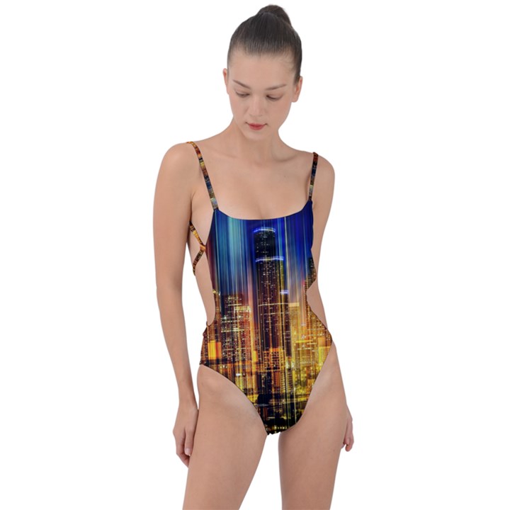 Skyline-light-rays-gloss-upgrade Tie Strap One Piece Swimsuit