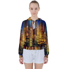 Skyline-light-rays-gloss-upgrade Women s Tie Up Sweat by Jancukart