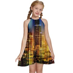 Skyline-light-rays-gloss-upgrade Kids  Halter Collar Waist Tie Chiffon Dress