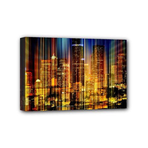 Skyline-light-rays-gloss-upgrade Mini Canvas 6  X 4  (stretched) by Jancukart