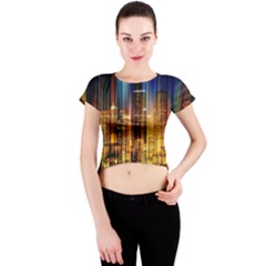 Skyline-light-rays-gloss-upgrade Crew Neck Crop Top by Jancukart