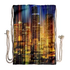 Skyline-light-rays-gloss-upgrade Drawstring Bag (large) by Jancukart