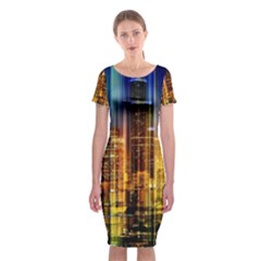 Skyline-light-rays-gloss-upgrade Classic Short Sleeve Midi Dress