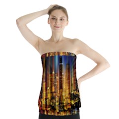 Skyline-light-rays-gloss-upgrade Strapless Top by Jancukart