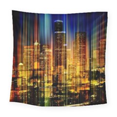 Skyline-light-rays-gloss-upgrade Square Tapestry (large) by Jancukart