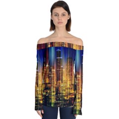 Skyline-light-rays-gloss-upgrade Off Shoulder Long Sleeve Top