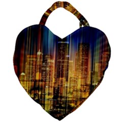 Skyline-light-rays-gloss-upgrade Giant Heart Shaped Tote by Jancukart