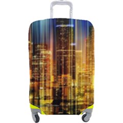 Skyline-light-rays-gloss-upgrade Luggage Cover (large) by Jancukart