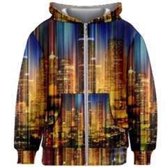 Skyline-light-rays-gloss-upgrade Kids  Zipper Hoodie Without Drawstring