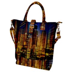 Skyline-light-rays-gloss-upgrade Buckle Top Tote Bag by Jancukart