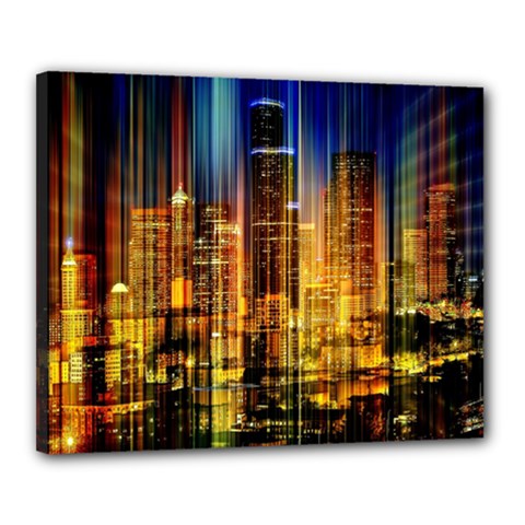 Skyline-light-rays-gloss-upgrade Canvas 20  X 16  (stretched)