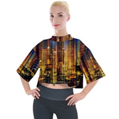 Skyline-light-rays-gloss-upgrade Mock Neck Tee