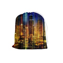 Skyline-light-rays-gloss-upgrade Drawstring Pouch (large) by Jancukart