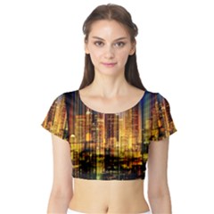 Skyline-light-rays-gloss-upgrade Short Sleeve Crop Top