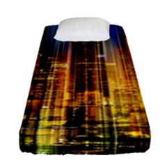 Skyline-light-rays-gloss-upgrade Fitted Sheet (single Size) by Jancukart