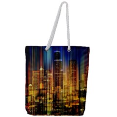 Skyline-light-rays-gloss-upgrade Full Print Rope Handle Tote (large)