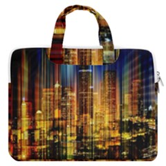 Skyline-light-rays-gloss-upgrade Macbook Pro 16  Double Pocket Laptop Bag  by Jancukart