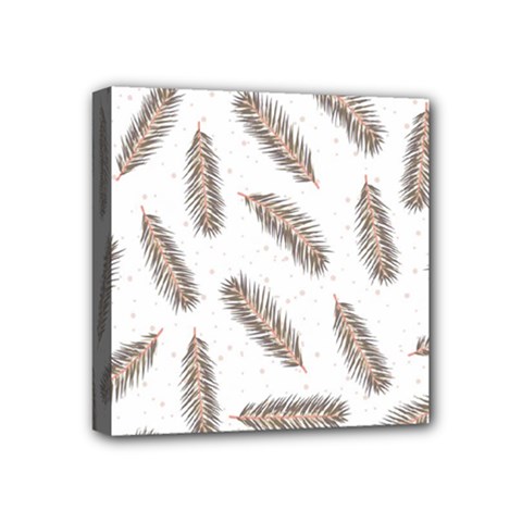 Christmas-seamless-pattern-with-gold-fir-branches Mini Canvas 4  X 4  (stretched) by nate14shop