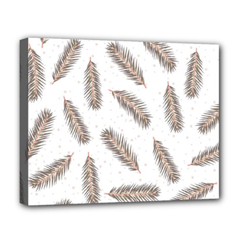 Christmas-seamless-pattern-with-gold-fir-branches Deluxe Canvas 20  X 16  (stretched) by nate14shop