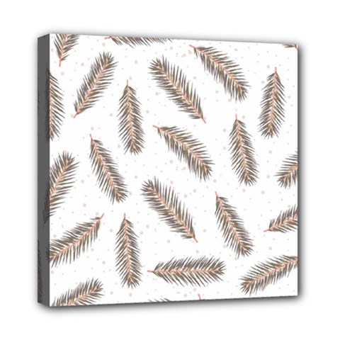 Christmas-seamless-pattern-with-gold-fir-branches Mini Canvas 8  X 8  (stretched) by nate14shop