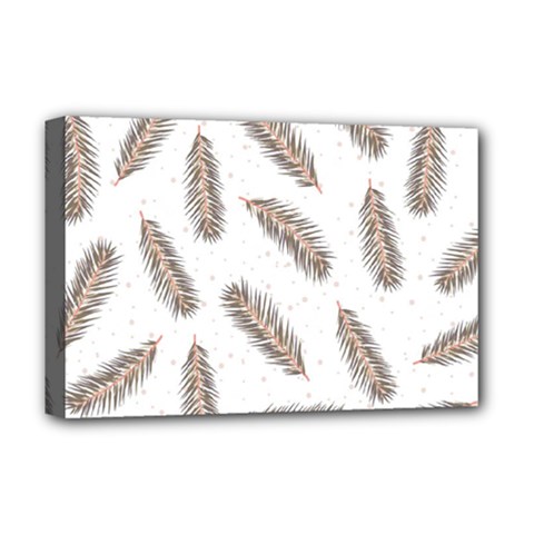 Christmas-seamless-pattern-with-gold-fir-branches Deluxe Canvas 18  X 12  (stretched) by nate14shop