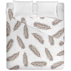 Christmas-seamless-pattern-with-gold-fir-branches Duvet Cover Double Side (california King Size) by nate14shop