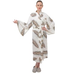 Christmas-seamless-pattern-with-gold-fir-branches Maxi Velour Kimono by nate14shop