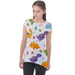 Dinosaurs-seamless-pattern-kids 003 Cap Sleeve High Low Top by nate14shop