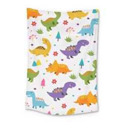 Dinosaurs-seamless-pattern-kids 003 Small Tapestry by nate14shop