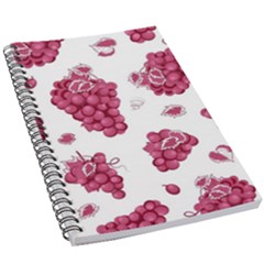 Grape-bunch-seamless-pattern-white-background-with-leaves 001 5 5  X 8 5  Notebook