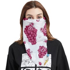 Grape-bunch-seamless-pattern-white-background-with-leaves 001 Face Covering Bandana (triangle) by nate14shop