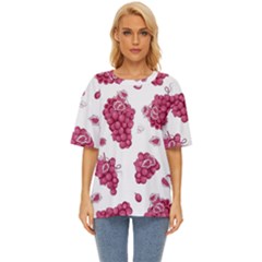 Grape-bunch-seamless-pattern-white-background-with-leaves 001 Oversized Basic Tee