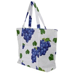 Grape-bunch-seamless-pattern-white-background-with-leaves Zip Up Canvas Bag by nate14shop