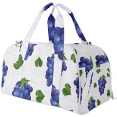 Grape-bunch-seamless-pattern-white-background-with-leaves Burner Gym Duffel Bag by nate14shop