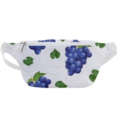 Grape-bunch-seamless-pattern-white-background-with-leaves Waist Bag  by nate14shop