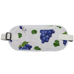 Grape-bunch-seamless-pattern-white-background-with-leaves Rounded Waist Pouch by nate14shop