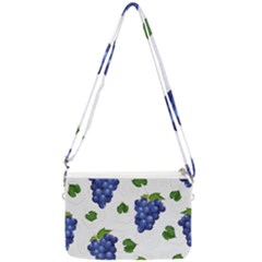 Grape-bunch-seamless-pattern-white-background-with-leaves Double Gusset Crossbody Bag by nate14shop