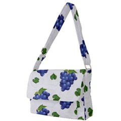 Grape-bunch-seamless-pattern-white-background-with-leaves Full Print Messenger Bag (l) by nate14shop