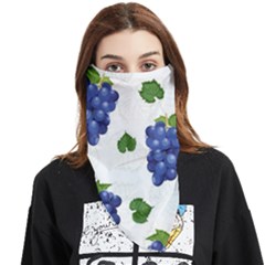 Grape-bunch-seamless-pattern-white-background-with-leaves Face Covering Bandana (triangle) by nate14shop