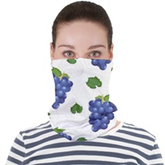 Grape-bunch-seamless-pattern-white-background-with-leaves Face Seamless Bandana (adult) by nate14shop