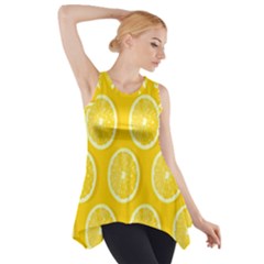 Lemon-fruits-slice-seamless-pattern Side Drop Tank Tunic by nate14shop