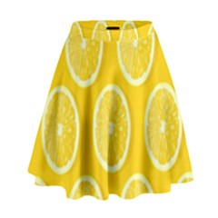 Lemon-fruits-slice-seamless-pattern High Waist Skirt