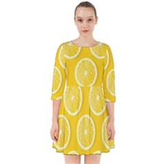 Lemon-fruits-slice-seamless-pattern Smock Dress by nate14shop