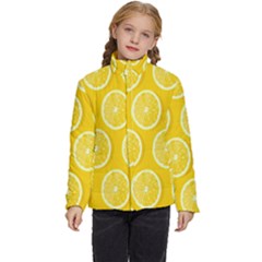 Lemon-fruits-slice-seamless-pattern Kids  Puffer Bubble Jacket Coat by nate14shop