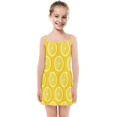 Lemon-fruits-slice-seamless-pattern Kids  Summer Sun Dress